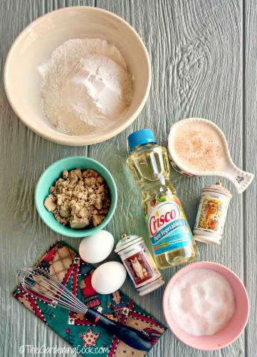 ingredients for eggnog muffins