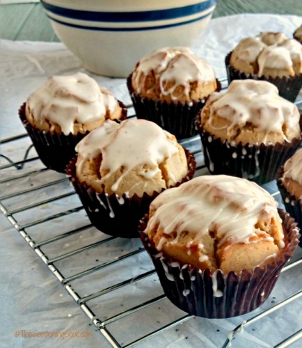 Glazed eggnog muffins