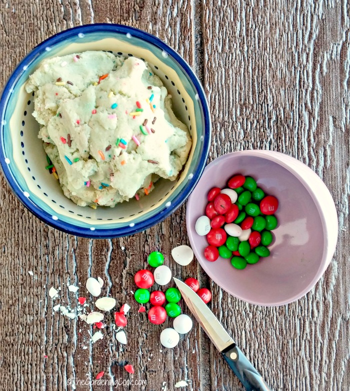 M&M's and truffle batter