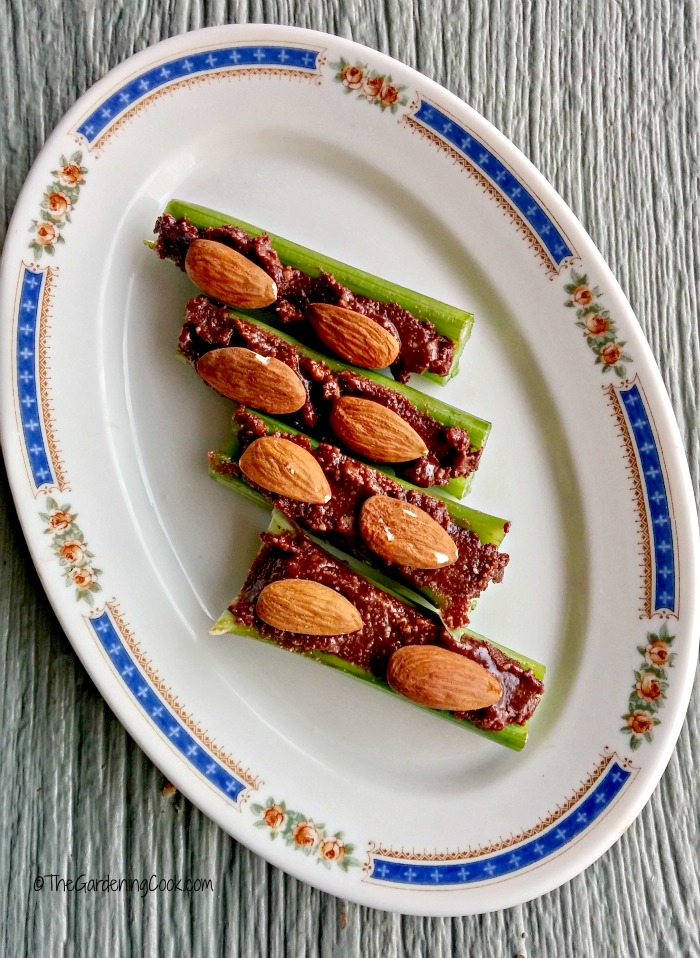 Ants on a log with hazelnut butter