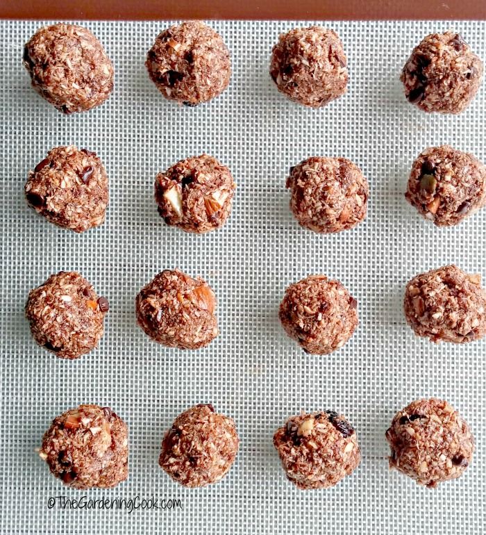 Paleo energy bites formed into balls