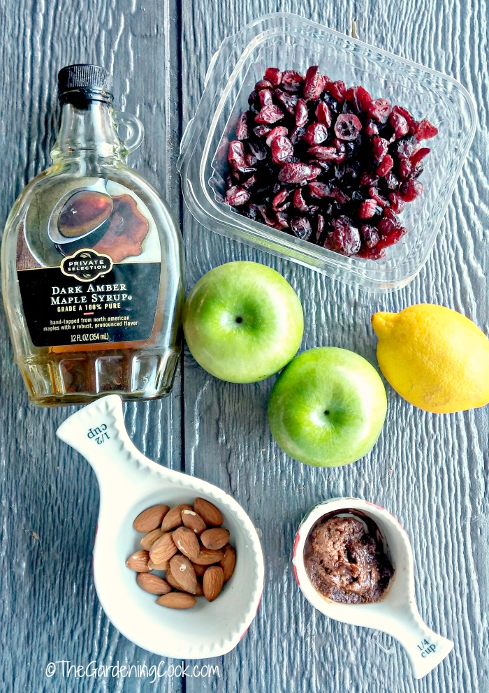Ingredients for my Paleo Nutella Cranberry Baked Apples