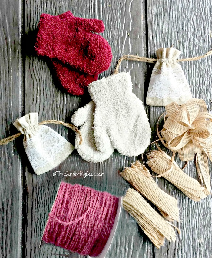 Supplies for Winter door swag makeover