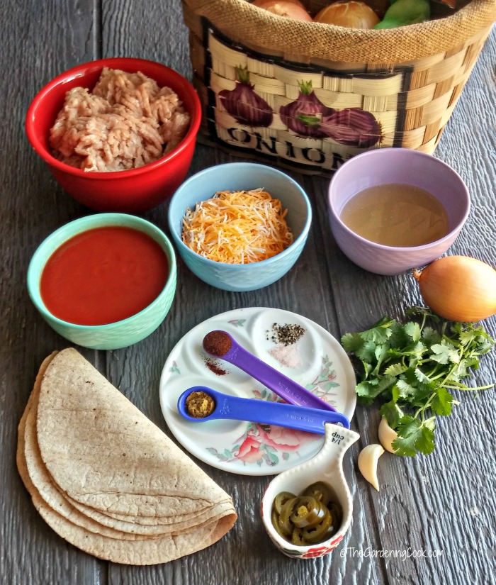 ingredients for skinny ground turkey enchiladas