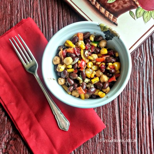 Mediterranean bean & chick pea salad.