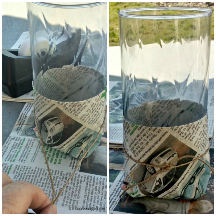Measure, cut and tie the jute