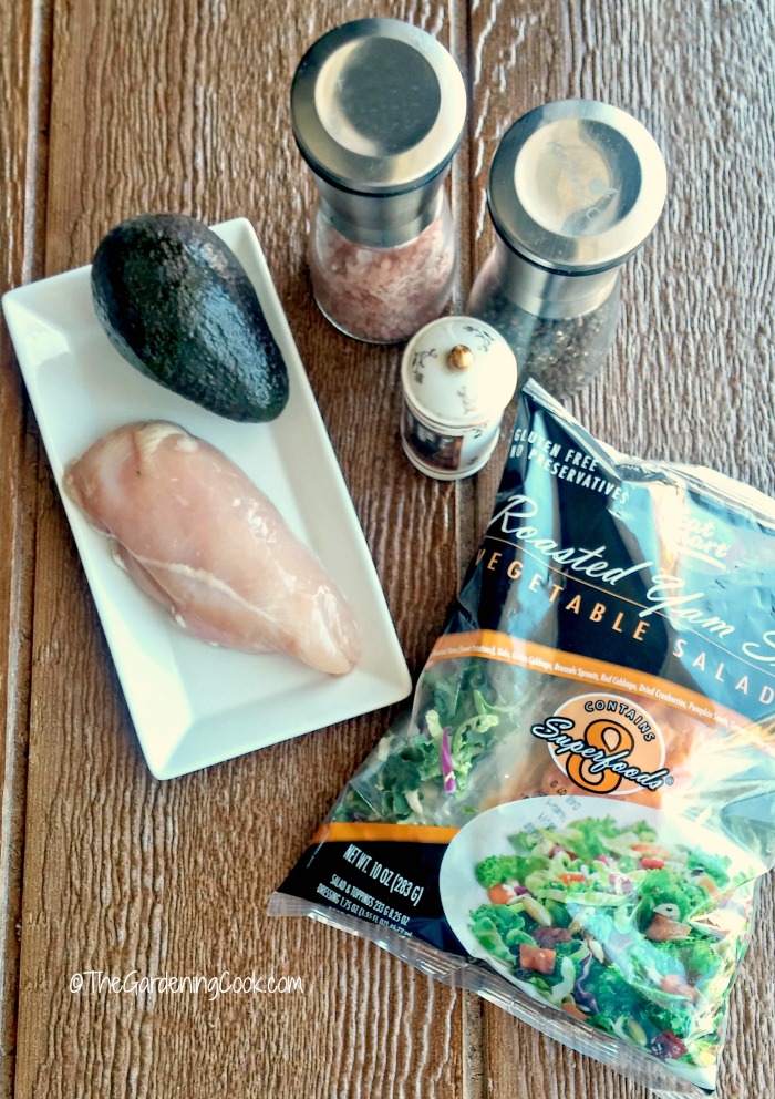 extra ingredients for Roasted yam salad with seasoned chicken