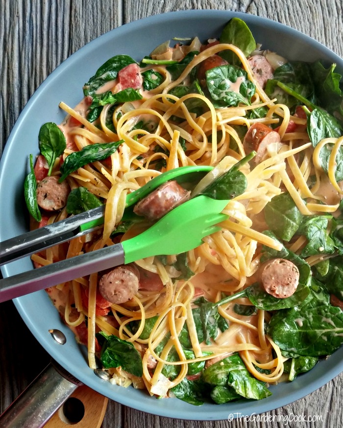 wilt spinach for a few minutes