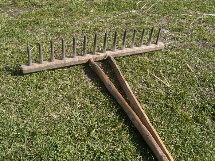 wooden rake