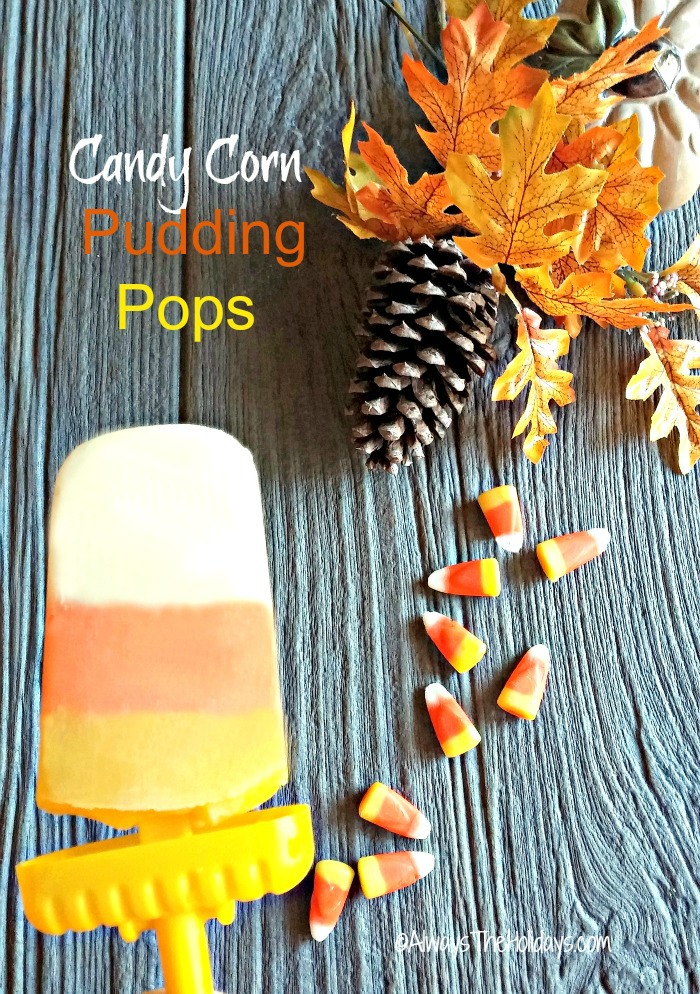 Candy corn pudding pops