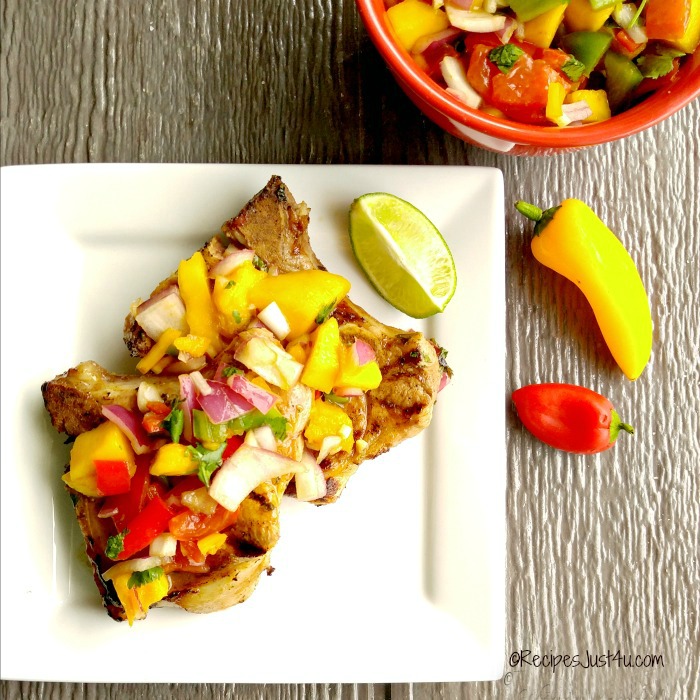 Mango salsa and grilled pork.