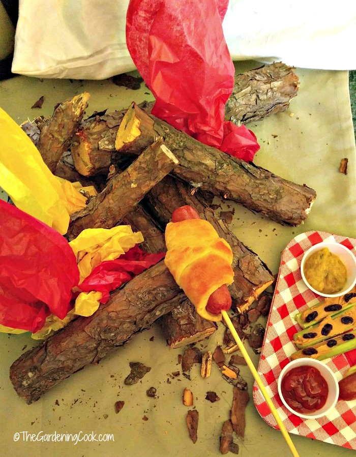Hot-dogs on the indoor camp fire