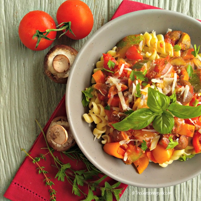 Chunky Roasted Tomato Vegetable Marinara with Pasta