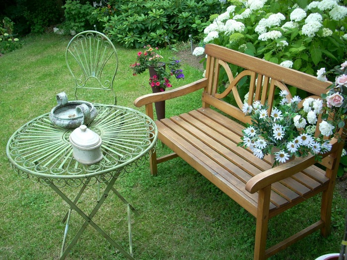 Wooden garden bench