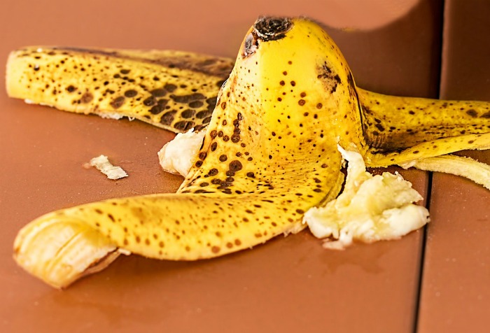 Cut up banana skins add lots of great nutrients to your soil