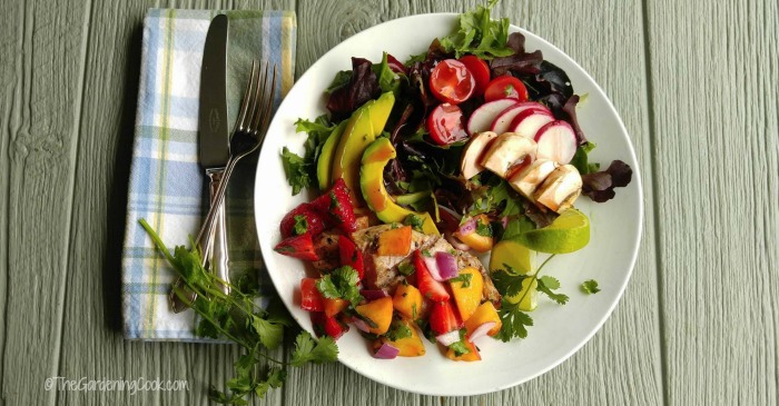 grilled pork with strawberry peach salsa