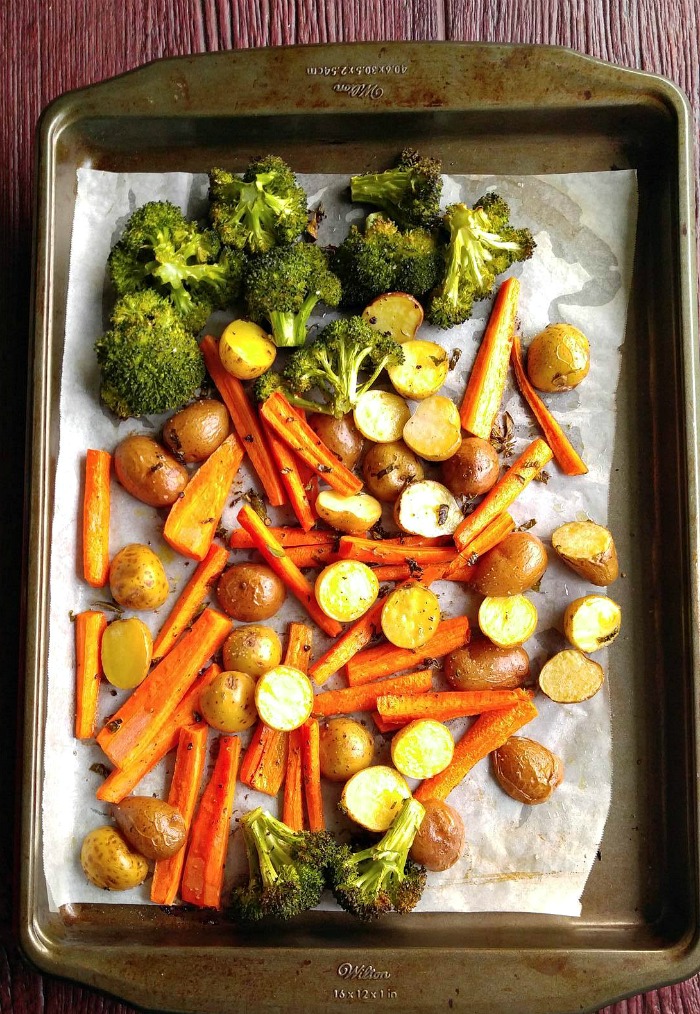 roast vegetables on parchment paper Line baking sheets with parchment paper to roast vegetables