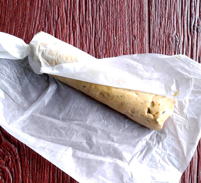 Slice and bake cookie dough in parchment paper Make your own slice and bake cookie dough using parchment paper