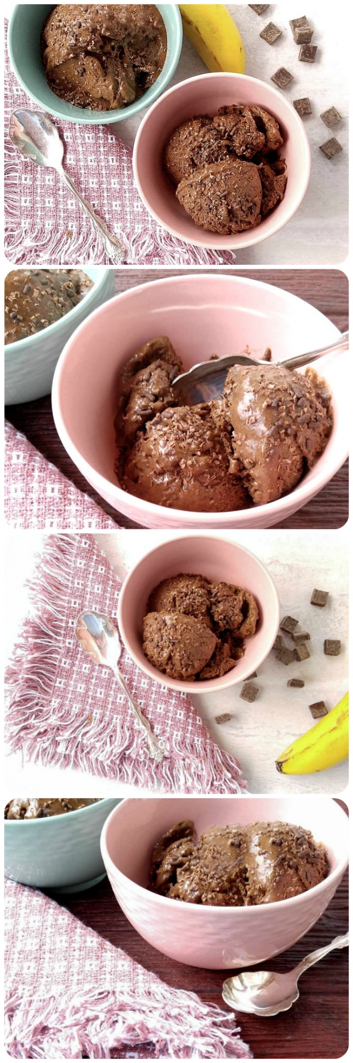 This Double dark chocolate ice cream is vegan, dairy free, gluten free and tastes AMAZING. Super easy to make too!