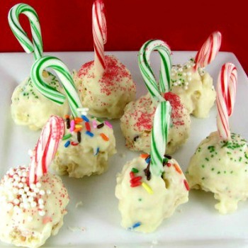 Candy cane truffles for the holidays.