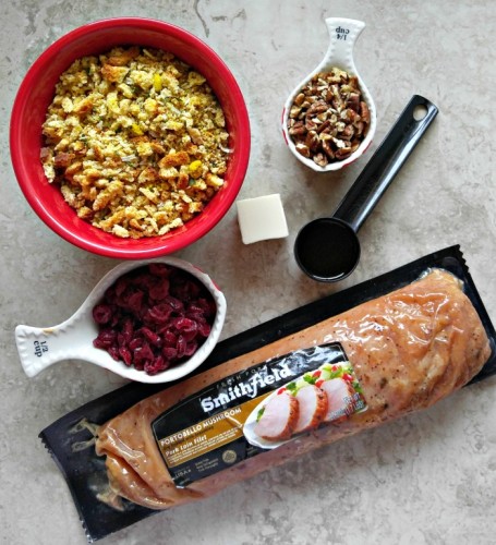 Ingredients for cranberry stuffed pork tenderloin