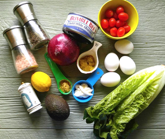 Ingredients for tuna lettuce wraps