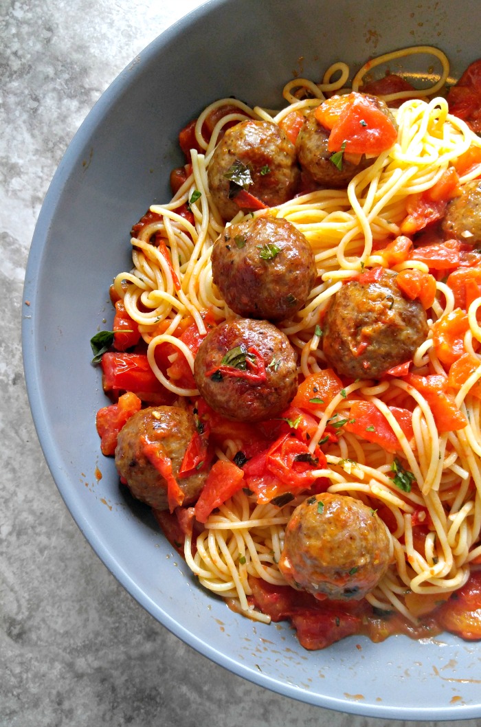 Abruzzese Meatballs in a home made buttery tomato sauce