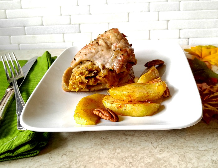 Apple and pecan stuffed pork chops