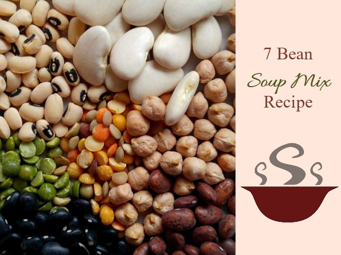 Jar label for 7 bean soup mix