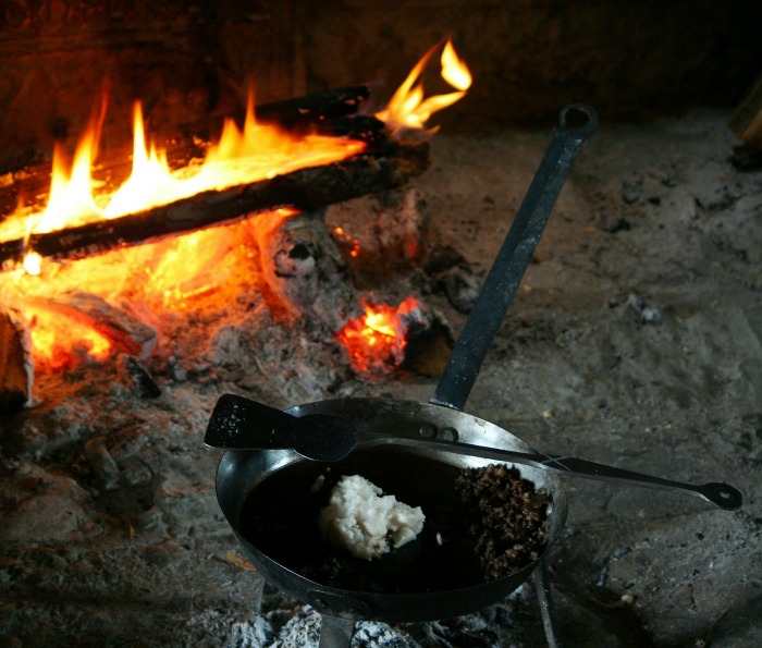 Cast iron cook ware can take the heat of an open campfire