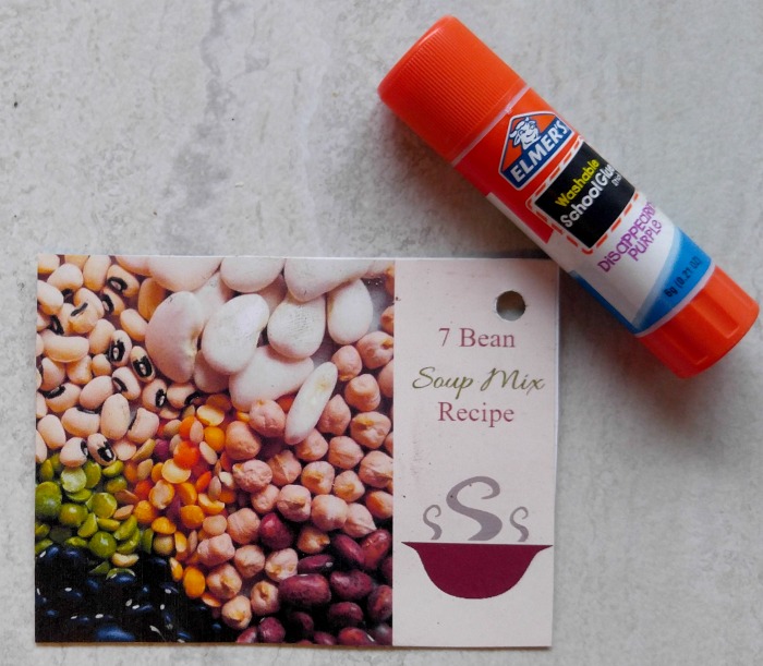 Glue the label to the recipe