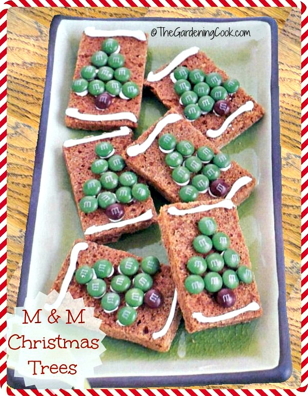 These M & M Christmas tree bars will be the hit of your holiday gathering.