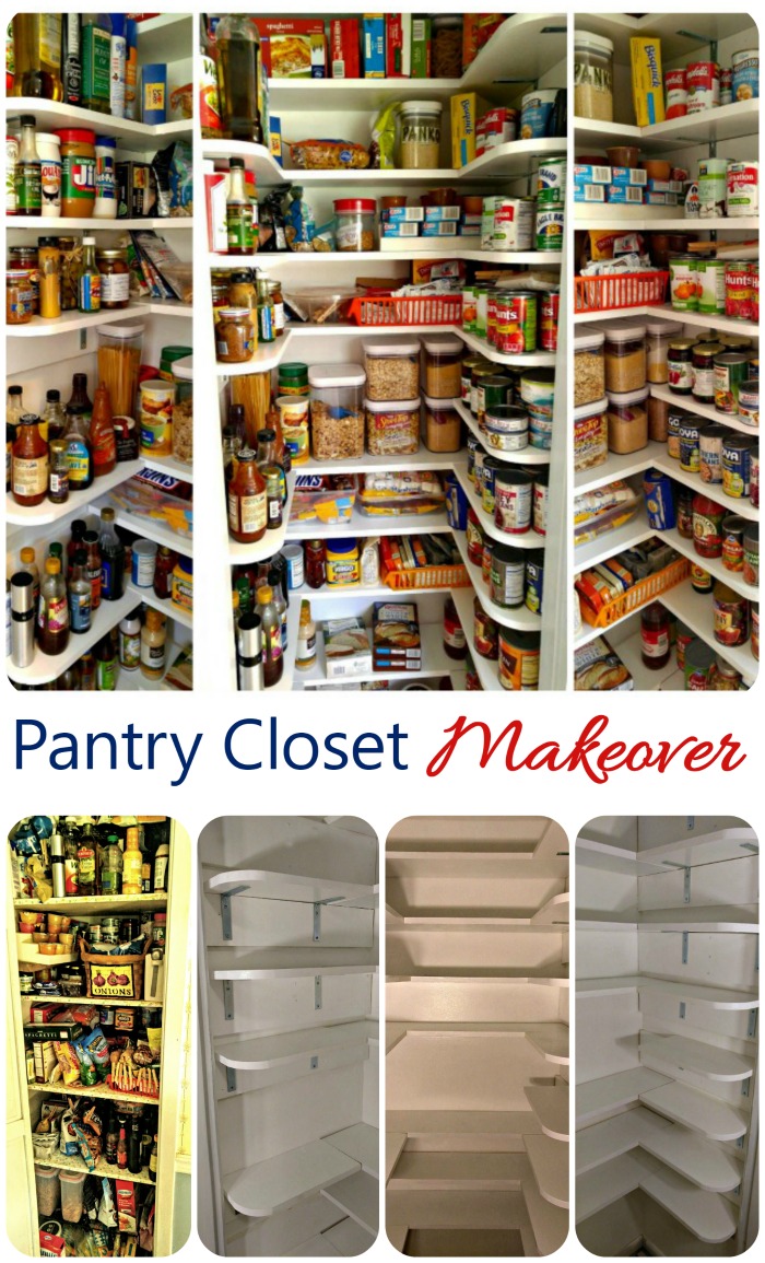 My kitchen pantry was a closet sized area suffed to the gills. I could not find a single thing in it. My husband and I turned it into a mini walk in pantry by reconfiguring the shelves and adding extra shelving up the way. I can not find my supplies!