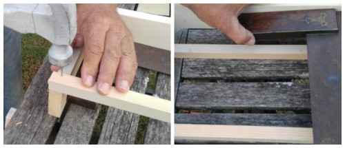 We attached the front braces and checked to see how square the holder was.