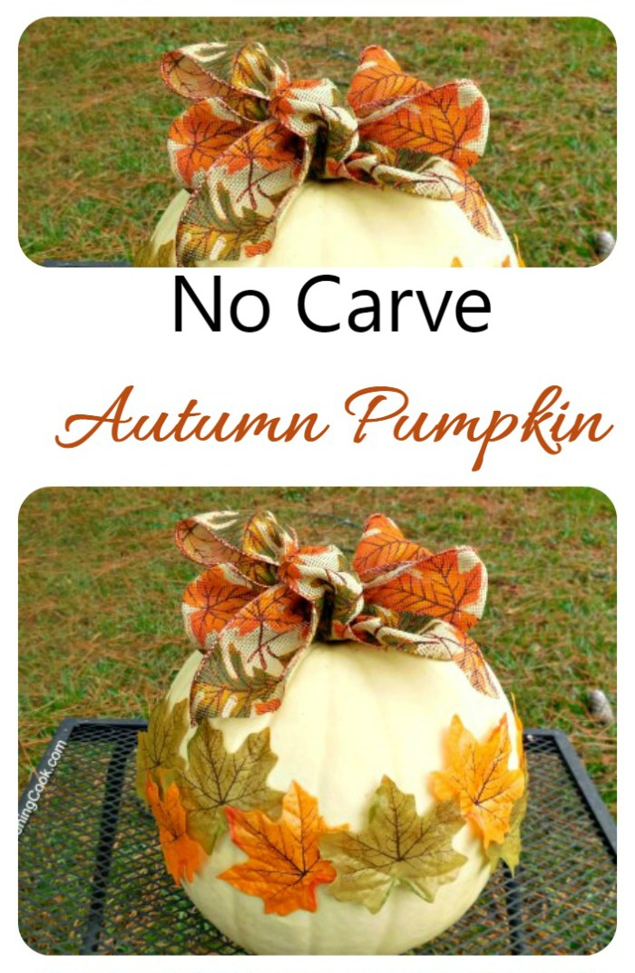 This no carve autumn pumpkin gives the look of fall without all the mess.,