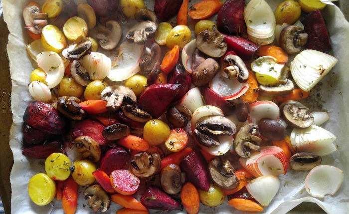 This roasted root vegetable medley makes the perfect side dish for fall meals.