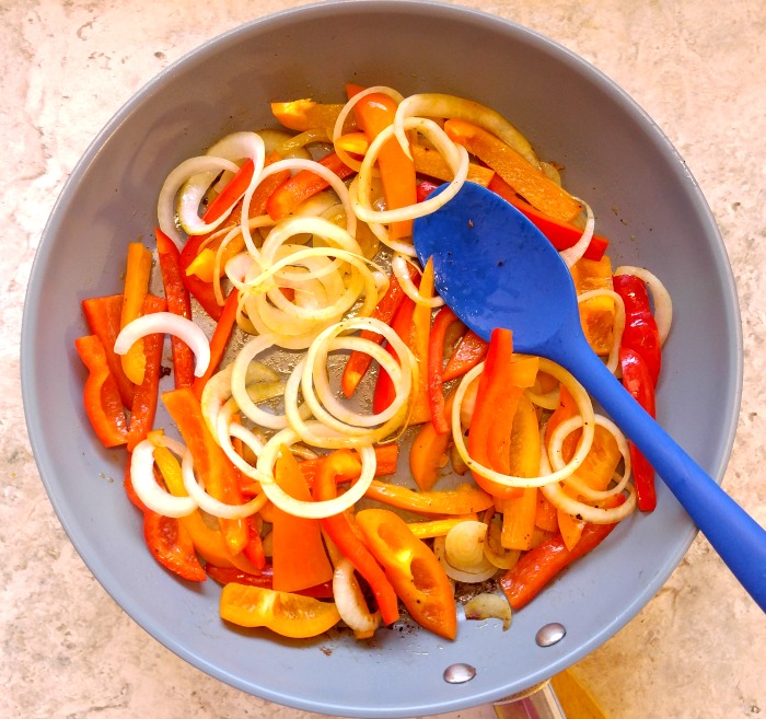 Cook the veggies in the same non stick pan