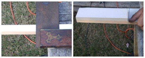 Cutting the side pieces and front sections from left over wood was the first step