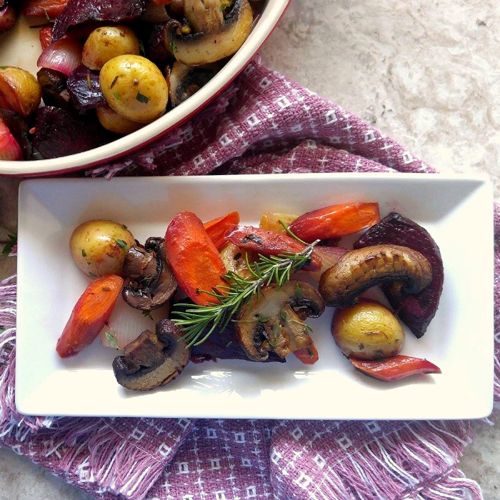 This Roasted root vegetable medley is a perfect fall side dish