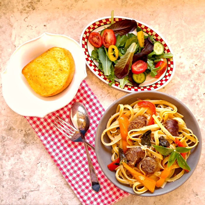Sausage Garlic Parmesan Pasta makes a thrifty and easy meal