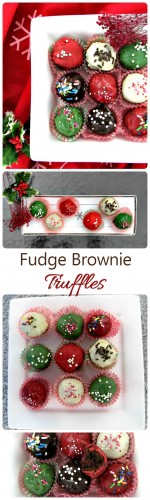 These fudge brownie truffles are such a decadent holiday treat. They are super easy to make and so festive on your party table.