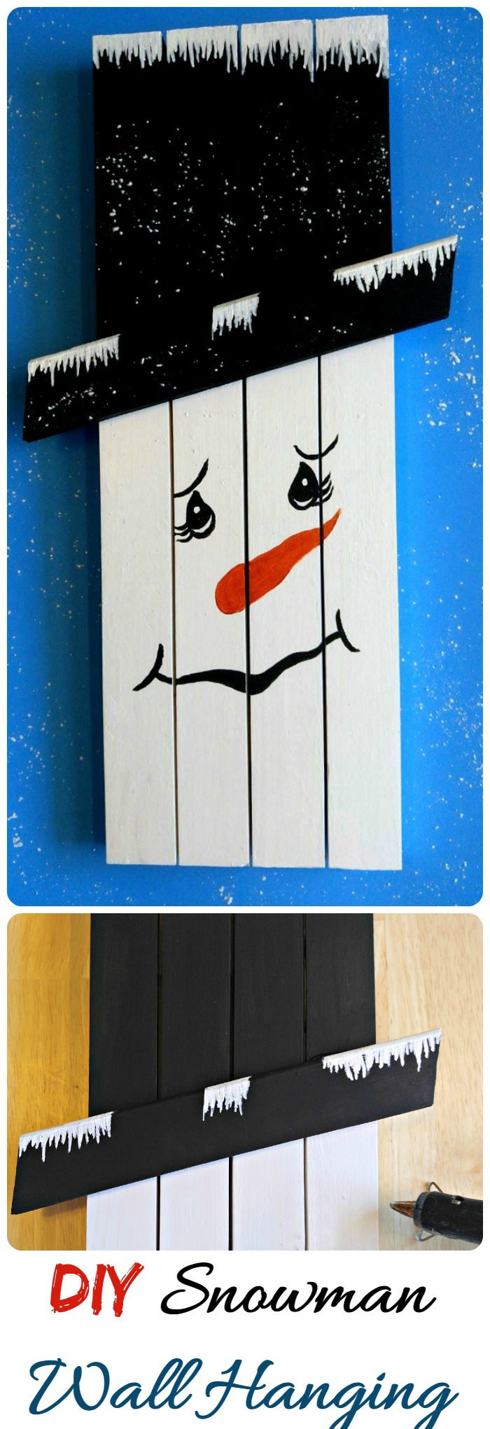 Make this fun snowman wall hanging from reclaimed wood.