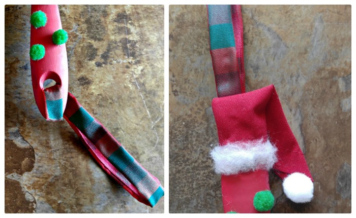 Making the hat and hanger for the Grinch Paintbrush Ornament