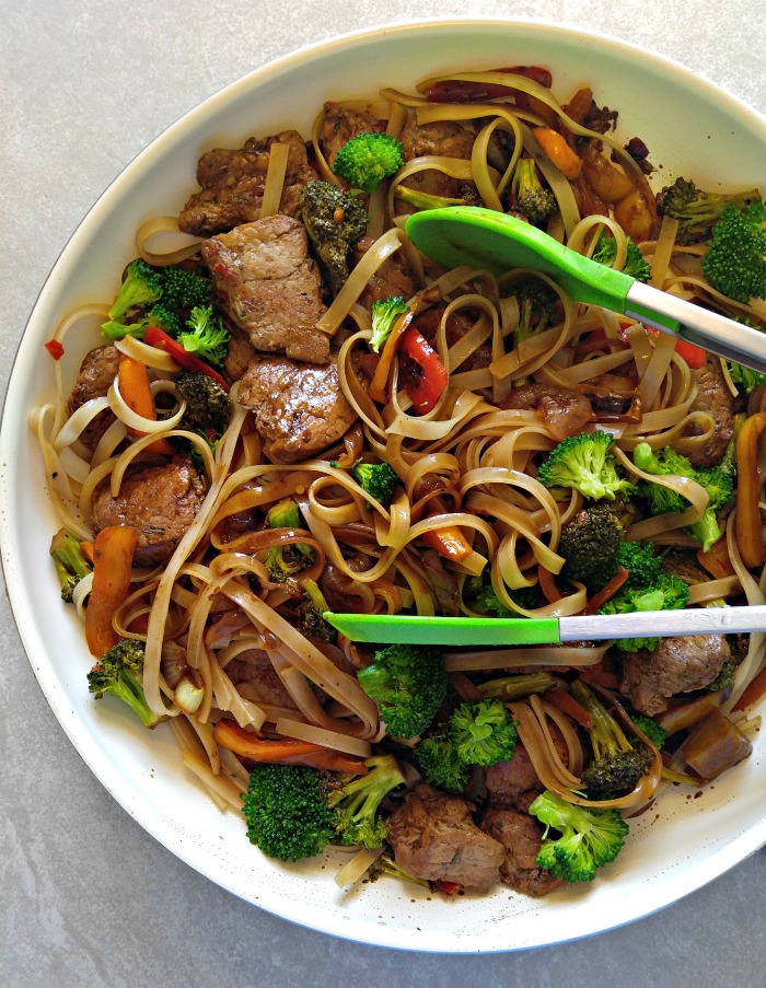 Add the noodles to the 30 minute pork stir fry