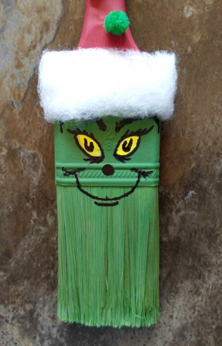 Grinch Paintbrush Ornament