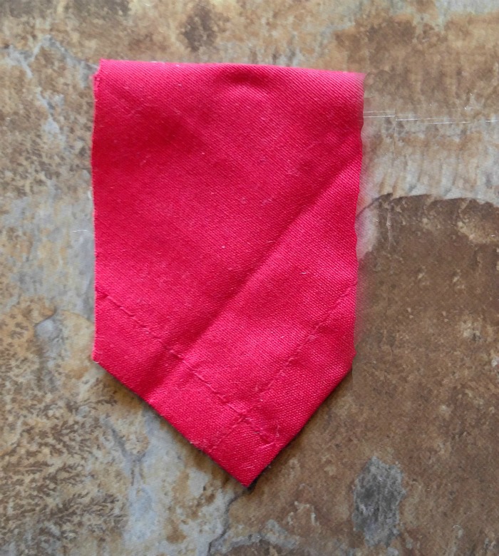 Red fabric makes a Grinch hat
