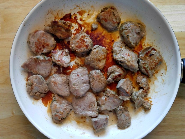 Sear the pork tenderloin for the 30 minute pork stir fry