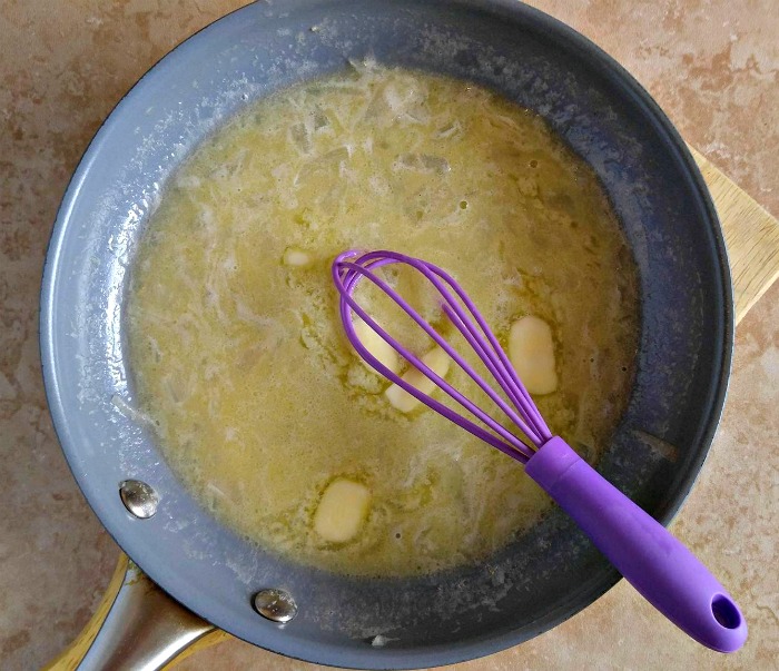 Add the butter to the dill sauce