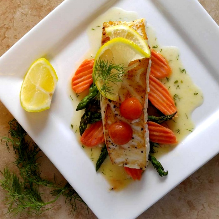 Pan Seared Halibut with a Butter Dill Sauce