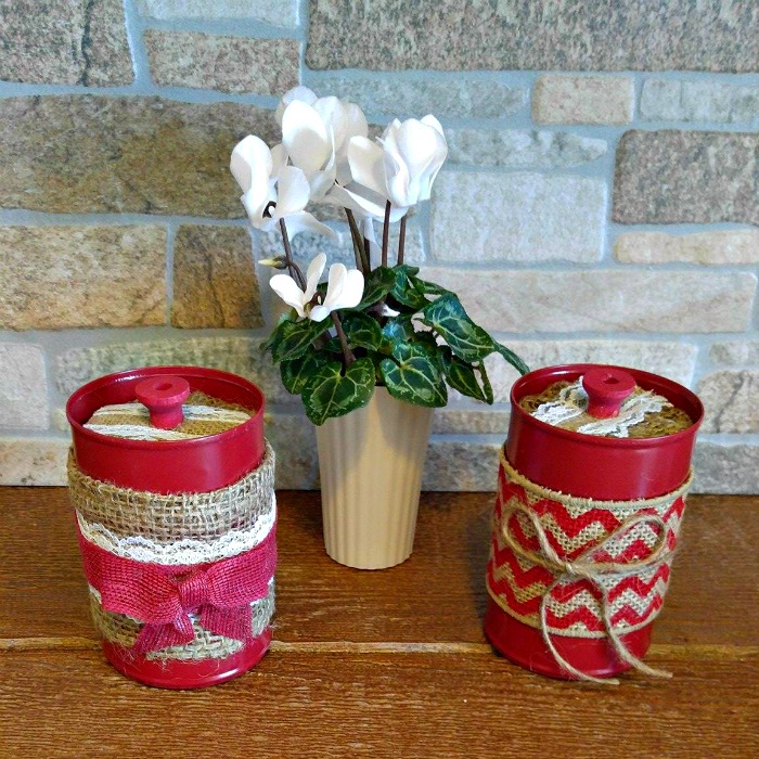 Burlap Tea Bag Jars